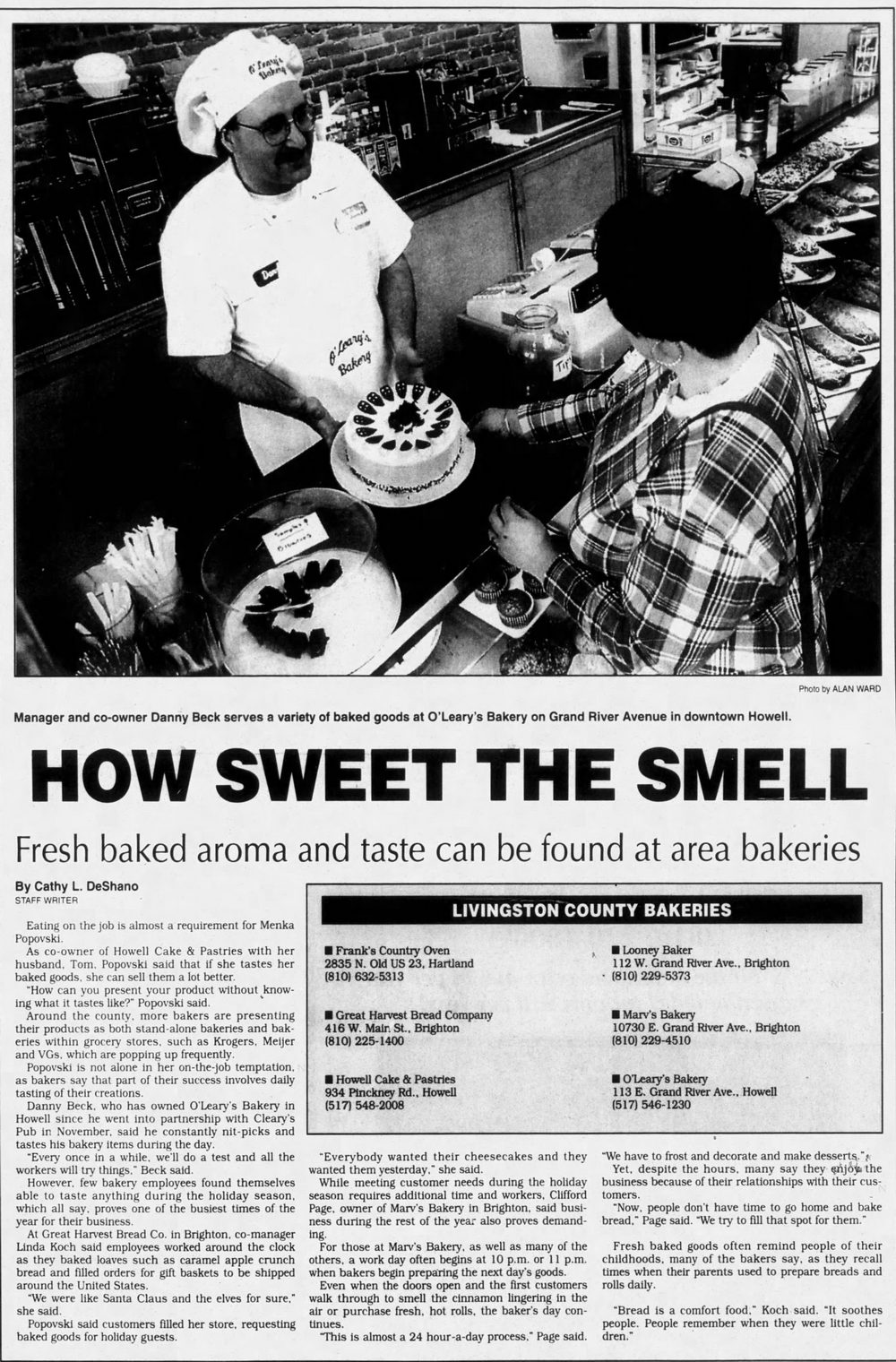 OLearys Bakery - Jan 07 1998 Article (newer photo)